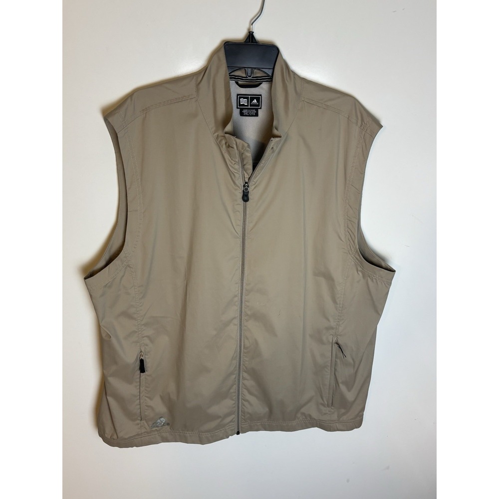 Adidas Golf Climaproof Wind Beige 1/4 Zip Golf Vest XXL